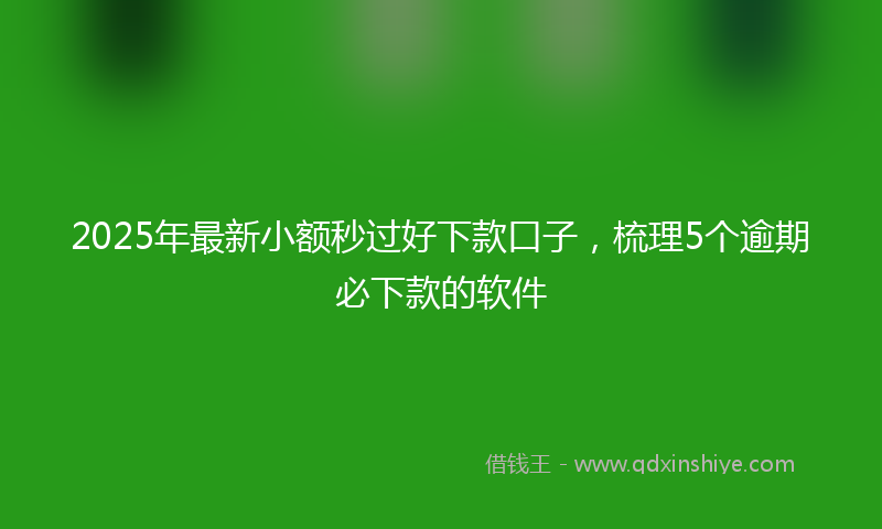 2025年最新小额秒过好下款口子，梳理5个逾期必下款的软件
