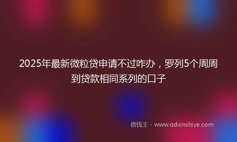 2025年最新微粒贷申请不过咋办，罗列5个周周到贷款相同系列的口子