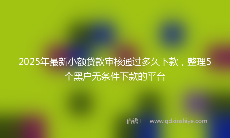 2025年最新小额贷款审核通过多久下款，整理5个黑户无条件下款的平台