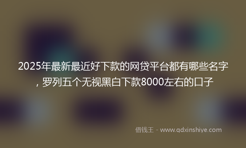 2025年最新最近好下款的网贷平台都有哪些名字，罗列五个无视黑白下款8000左右的口子