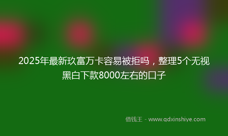 2025年最新玖富万卡容易被拒吗，整理5个无视黑白下款8000左右的口子