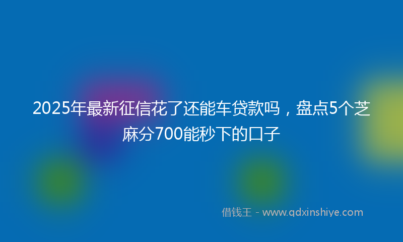 2025年最新征信花了还能车贷款吗，盘点5个芝麻分700能秒下的口子