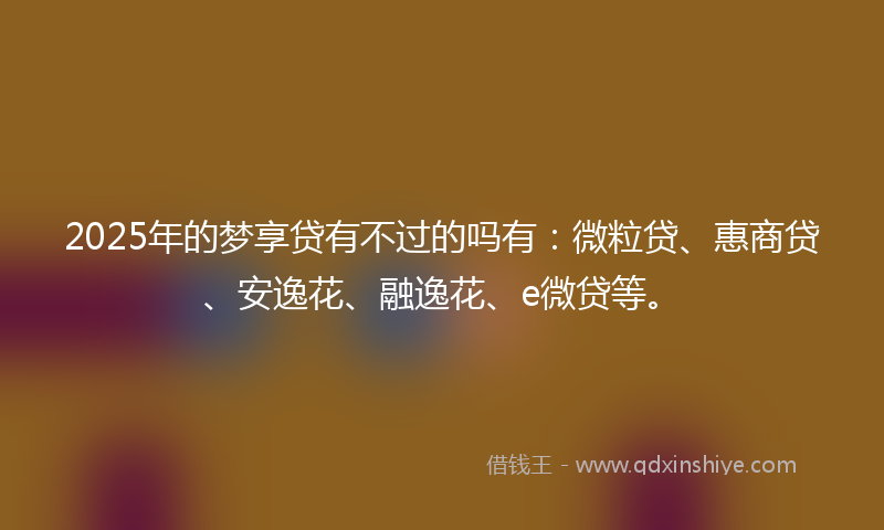 2025年的梦享贷有不过的吗有：微粒贷、惠商贷、安逸花、融逸花、e微贷等。