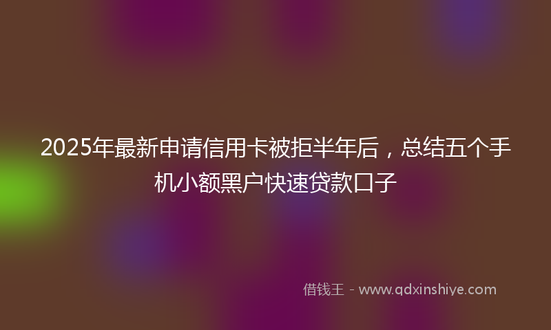 2025年最新申请信用卡被拒半年后，总结五个手机小额黑户快速贷款口子