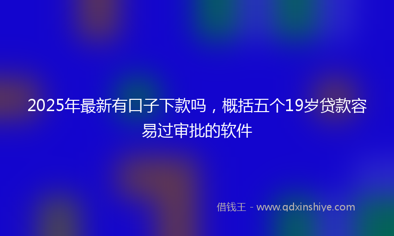 2025年最新有口子下款吗，概括五个19岁贷款容易过审批的软件