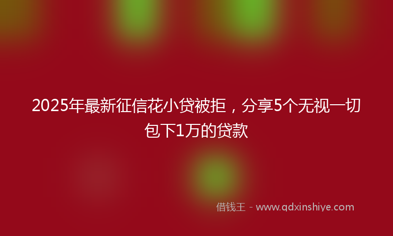2025年最新征信花小贷被拒，分享5个无视一切包下1万的贷款