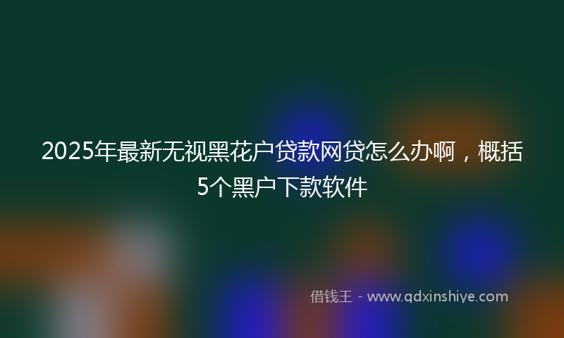 2025年最新无视黑花户贷款网贷怎么办啊，概括5个黑户下款软件