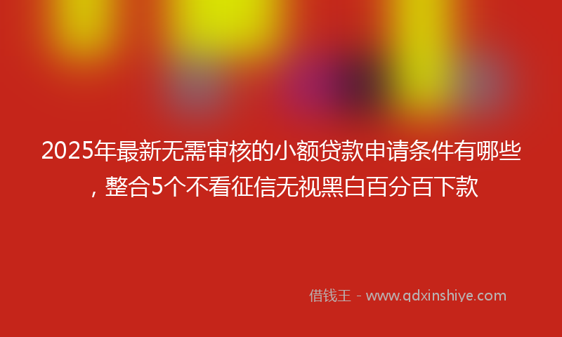 2025年最新无需审核的小额贷款申请条件有哪些，整合5个不看征信无视黑白百分百下款