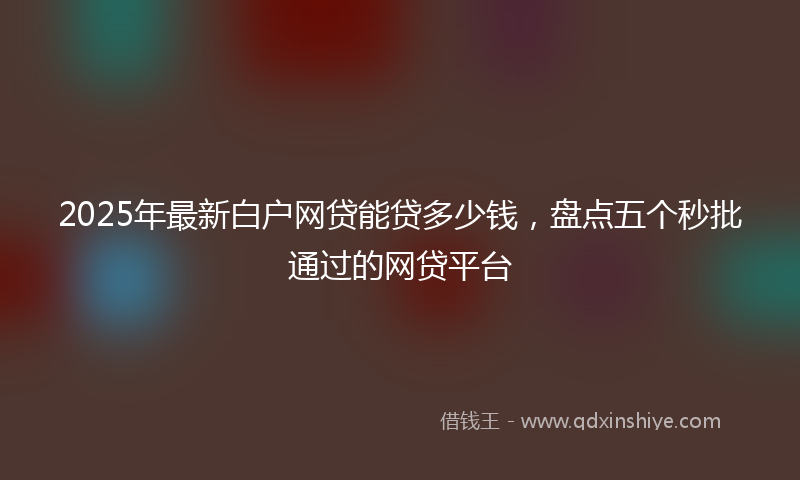2025年最新白户网贷能贷多少钱，盘点五个秒批通过的网贷平台
