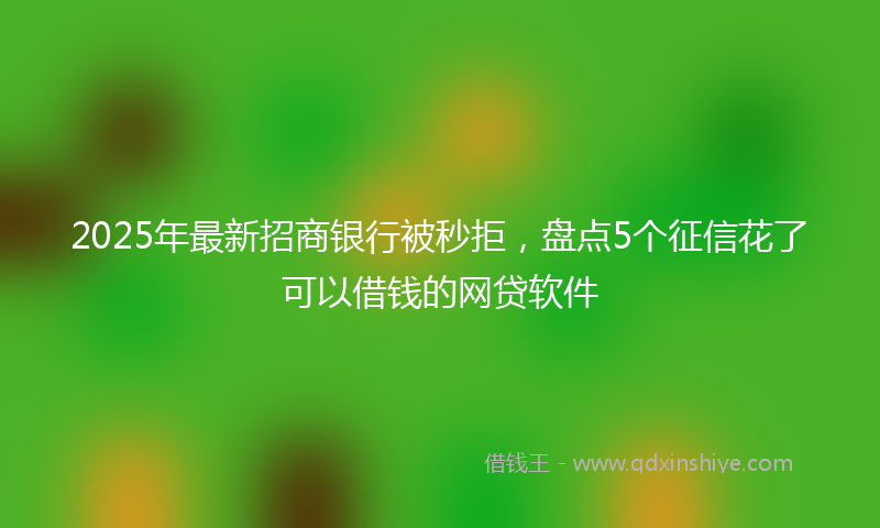 2025年最新招商银行被秒拒，盘点5个征信花了可以借钱的网贷软件