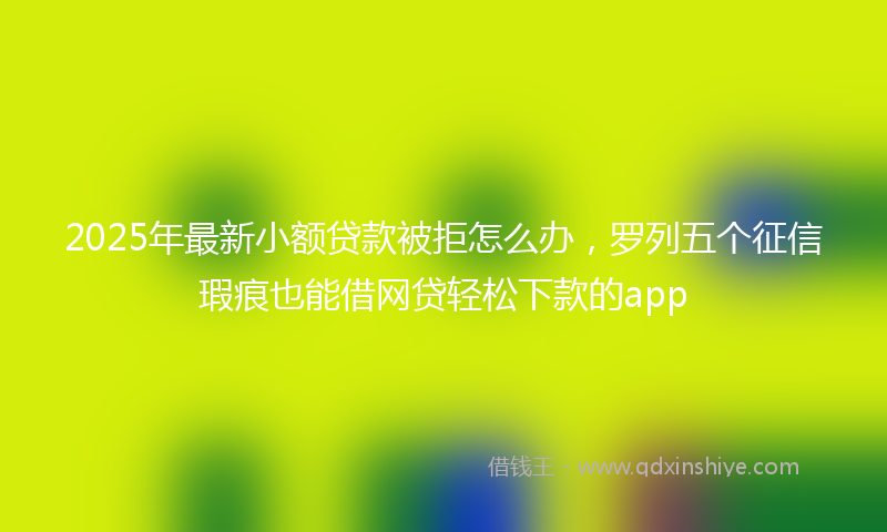 2025年最新小额贷款被拒怎么办，罗列五个征信瑕疵也能借网贷轻松下款的app