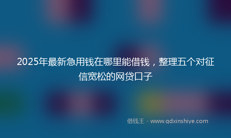 2025年最新急用钱在哪里能借钱，整理五个对征信宽松的网贷口子