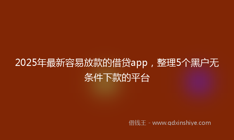 2025年最新容易放款的借贷app，整理5个黑户无条件下款的平台