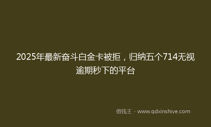 2025年最新奋斗白金卡被拒，归纳五个714无视逾期秒下的平台