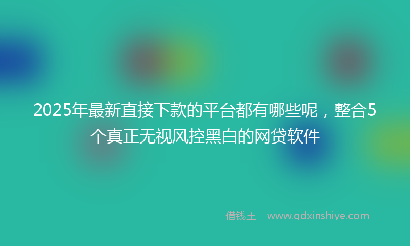 2025年最新直接下款的平台都有哪些呢，整合5个真正无视风控黑白的网贷软件