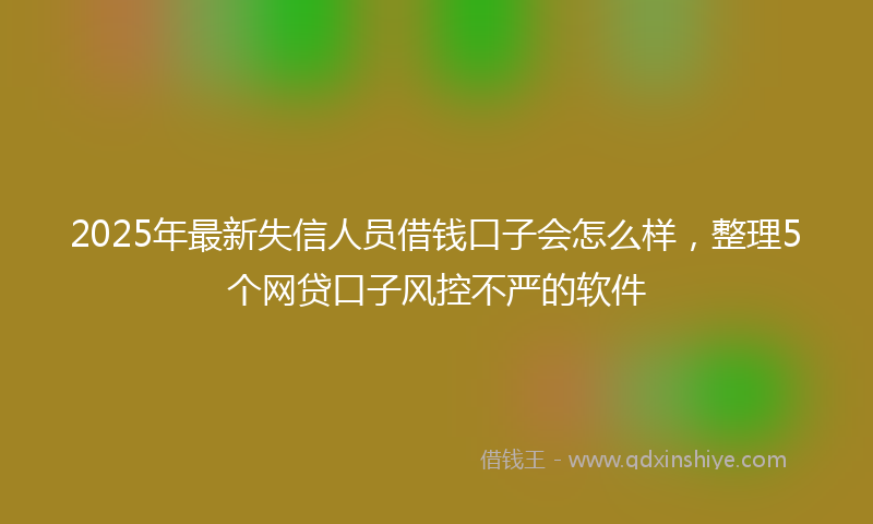 2025年最新失信人员借钱口子会怎么样，整理5个网贷口子风控不严的软件