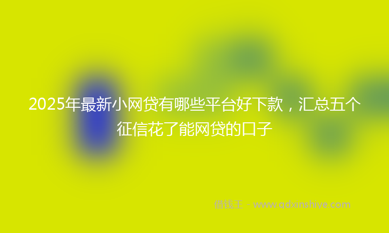 2025年最新小网贷有哪些平台好下款，汇总五个征信花了能网贷的口子