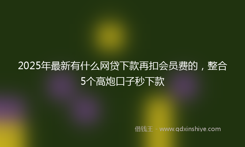 2025年最新有什么网贷下款再扣会员费的，整合5个高炮口子秒下款