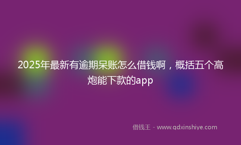 2025年最新有逾期呆账怎么借钱啊，概括五个高炮能下款的app