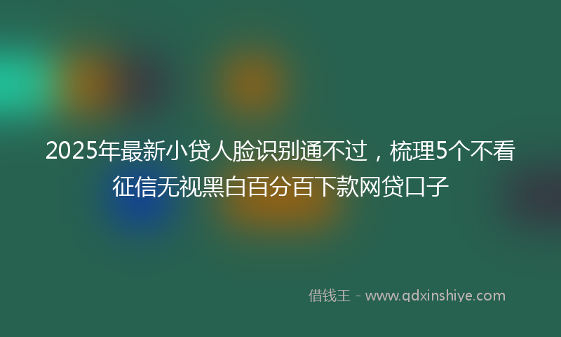 2025年最新小贷人脸识别通不过，梳理5个不看征信无视黑白百分百下款网贷口子