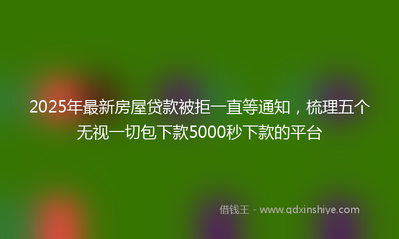 2025年最新房屋贷款被拒一直等通知，梳理五个无视一切包下款5000秒下款的平台