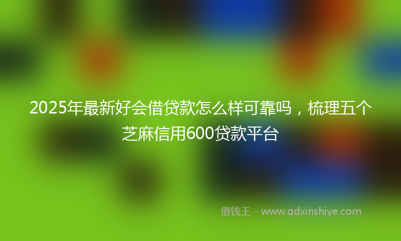 2025年最新好会借贷款怎么样可靠吗，梳理五个芝麻信用600贷款平台