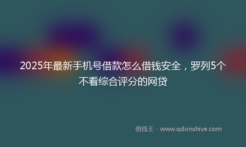 2025年最新手机号借款怎么借钱安全，罗列5个不看综合评分的网贷
