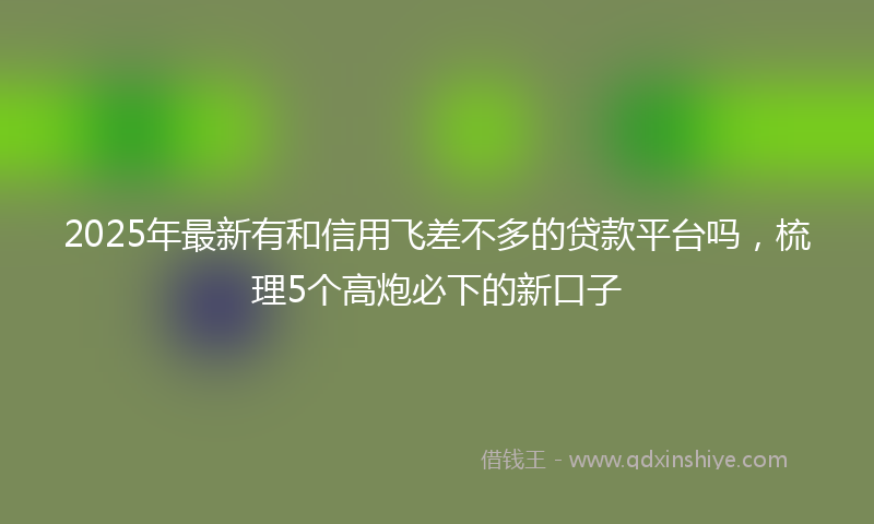 2025年最新有和信用飞差不多的贷款平台吗，梳理5个高炮必下的新口子