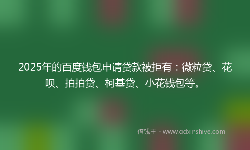 2025年的百度钱包申请贷款被拒有：微粒贷、花呗、拍拍贷、柯基贷、小花钱包等。