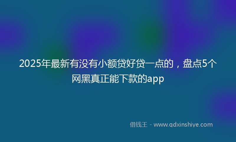 2025年最新有没有小额贷好贷一点的，盘点5个网黑真正能下款的app