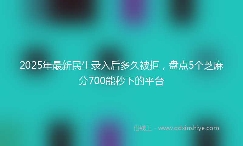 2025年最新民生录入后多久被拒，盘点5个芝麻分700能秒下的平台