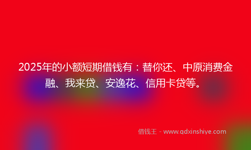 2025年的小额短期借钱有：替你还、中原消费金融、我来贷、安逸花、信用卡贷等。