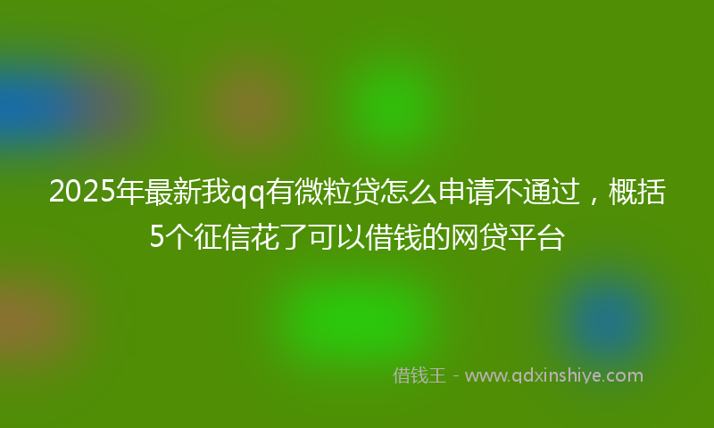 2025年最新我qq有微粒贷怎么申请不通过，概括5个征信花了可以借钱的网贷平台