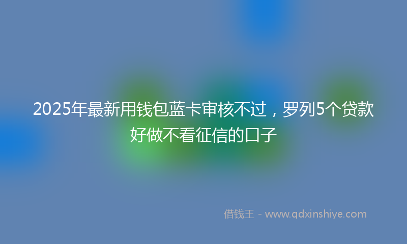 2025年最新用钱包蓝卡审核不过，罗列5个贷款好做不看征信的口子