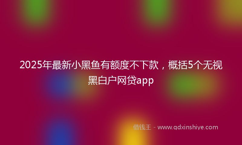 2025年最新小黑鱼有额度不下款，概括5个无视黑白户网贷app