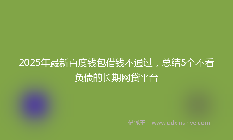 2025年最新百度钱包借钱不通过，总结5个不看负债的长期网贷平台