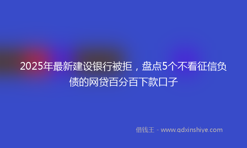 2025年最新建设银行被拒，盘点5个不看征信负债的网贷百分百下款口子