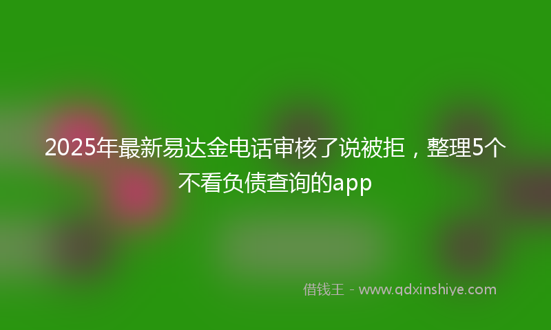 2025年最新易达金电话审核了说被拒，整理5个不看负债查询的app