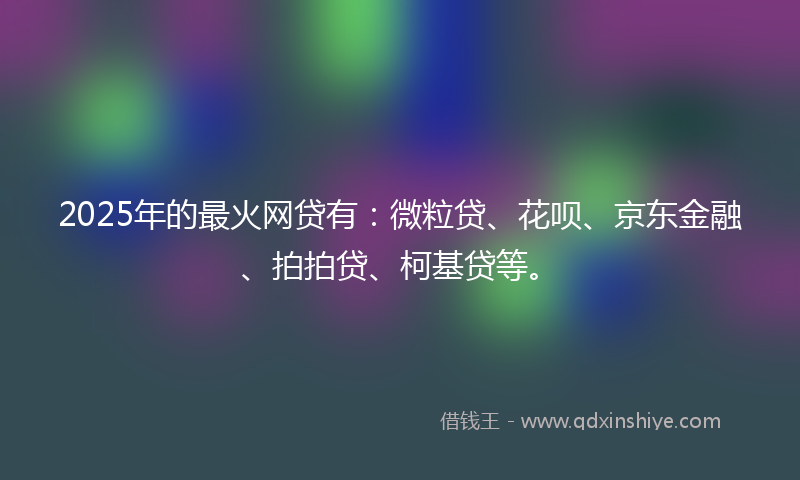 2025年的最火网贷有：微粒贷、花呗、京东金融、拍拍贷、柯基贷等。