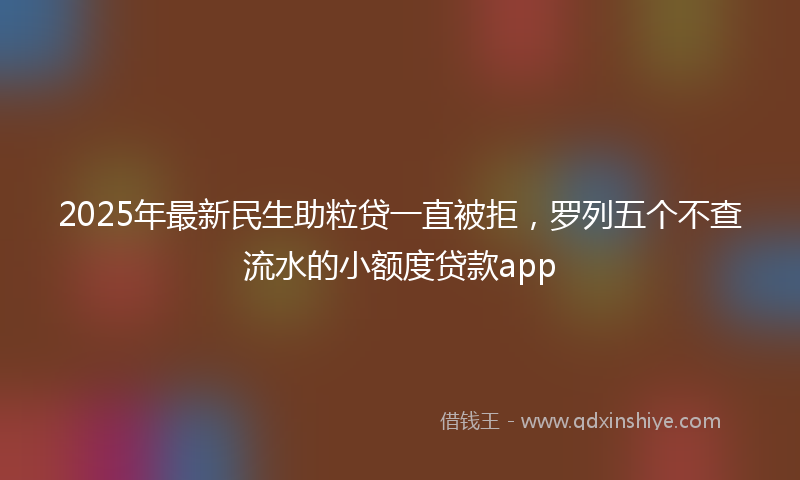 2025年最新民生助粒贷一直被拒，罗列五个不查流水的小额度贷款app