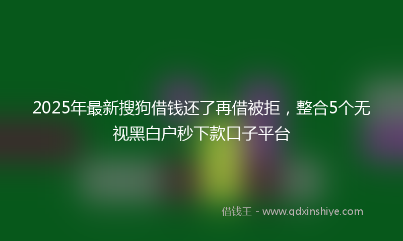 2025年最新搜狗借钱还了再借被拒，整合5个无视黑白户秒下款口子平台