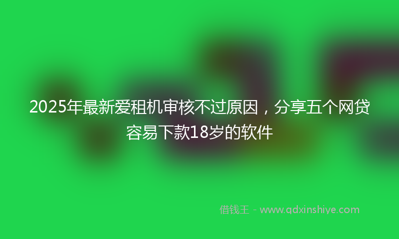 2025年最新爱租机审核不过原因，分享五个网贷容易下款18岁的软件