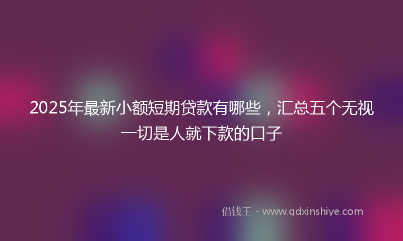 2025年最新小额短期贷款有哪些，汇总五个无视一切是人就下款的口子