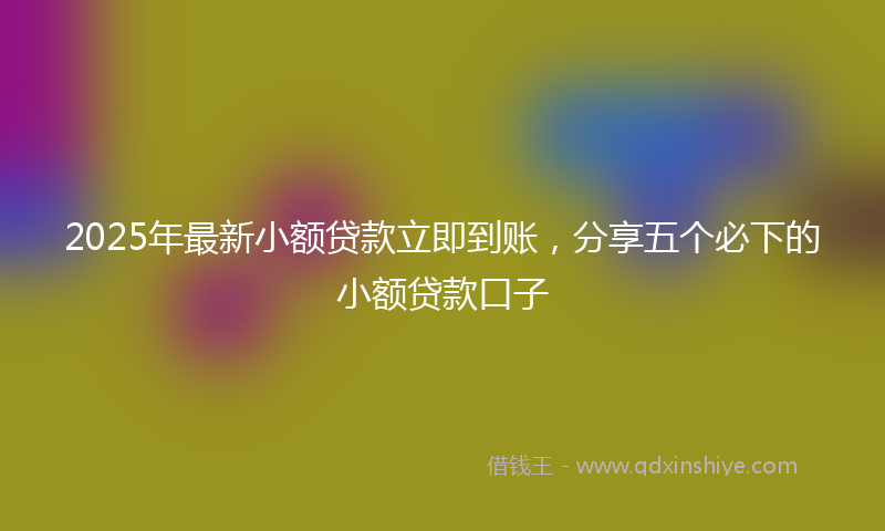 2025年最新小额贷款立即到账，分享五个必下的小额贷款口子