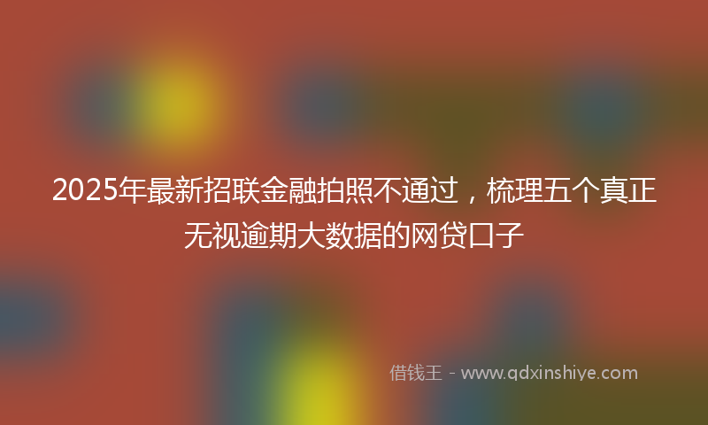 2025年最新招联金融拍照不通过，梳理五个真正无视逾期大数据的网贷口子