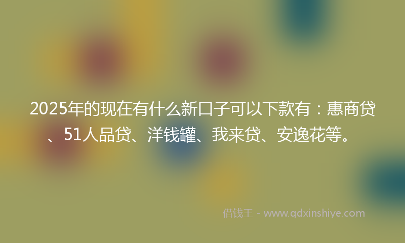 2025年的现在有什么新口子可以下款有：惠商贷、51人品贷、洋钱罐、我来贷、安逸花等。