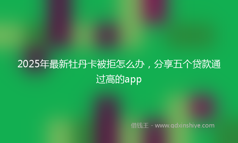 2025年最新牡丹卡被拒怎么办，分享五个贷款通过高的app