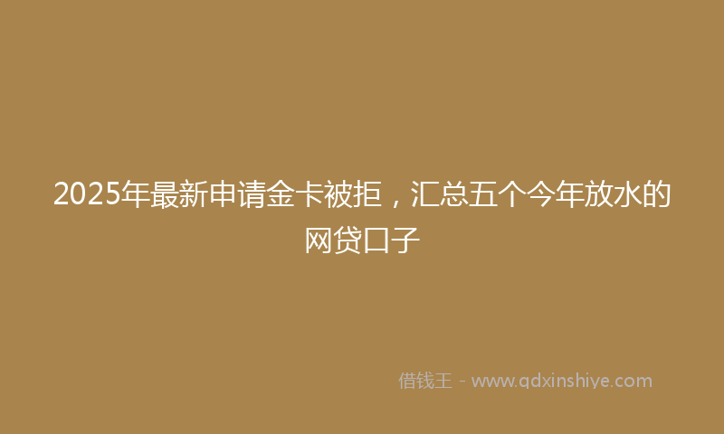 2025年最新申请金卡被拒，汇总五个今年放水的网贷口子
