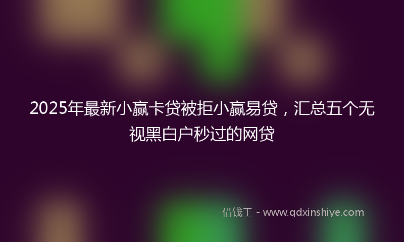 2025年最新小赢卡贷被拒小赢易贷，汇总五个无视黑白户秒过的网贷