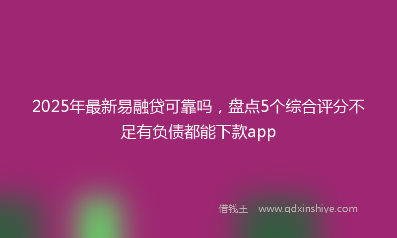 2025年最新易融贷可靠吗，盘点5个综合评分不足有负债都能下款app